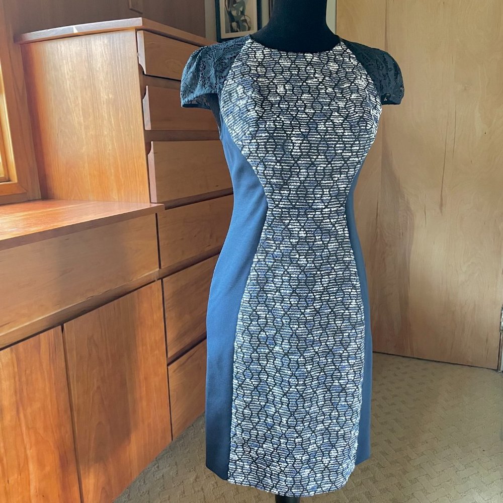 Anthropologie Moulinette Soeurs Tweed Front Column Motif Dress 4 - Picture 6 of 12
